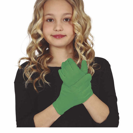 Guantes verde oscuro Niño 17cm