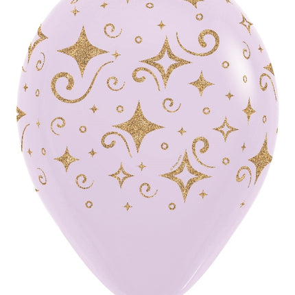 Globos Golden Diamonds Glitter Ink Mix 30cm 25pcs