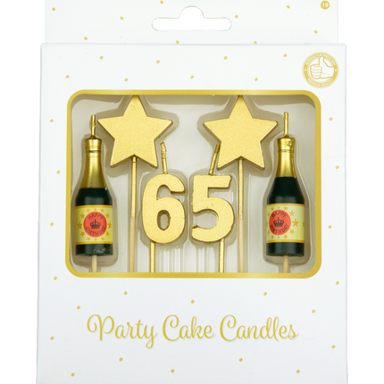 Velas 65 Años Champán 17,5cm