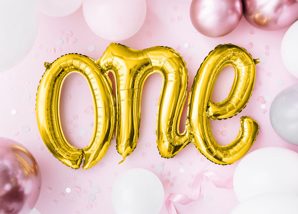 Set Globos Letra Uno Oro Vacío 66cm