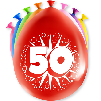 Globos 50 Años Hurra 30cm 8pcs