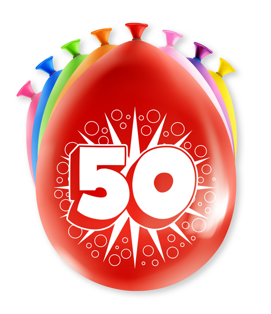 Globos 50 Años Hurra 30cm 8pcs