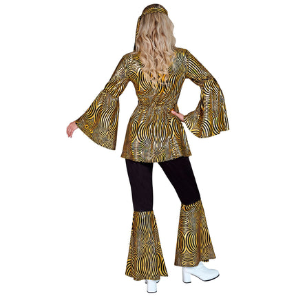 Disfraz Hippie 60S Oro Mujer