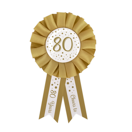 Roseta 80 Años Oro Blanco 14cm