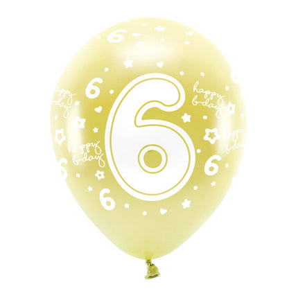 Globos 6 Años Oro 33cm 6pcs