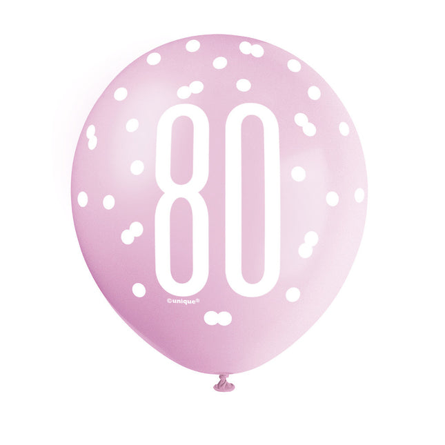 Globos 80 Años Puntos 30cm 6pcs