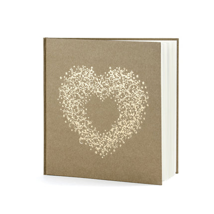 Libro de Visitas Corazón Marrón 20,5cm
