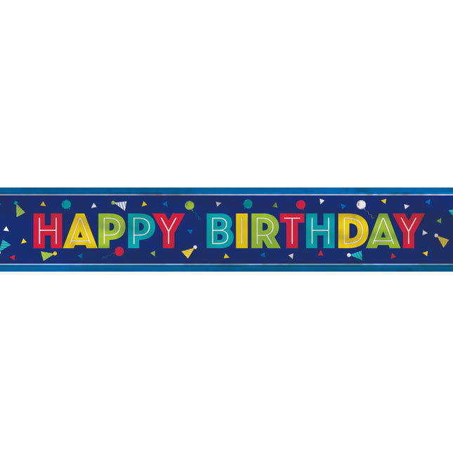 Banderola Cumpleaños Feliz Fiesta Sombreros 3,65m