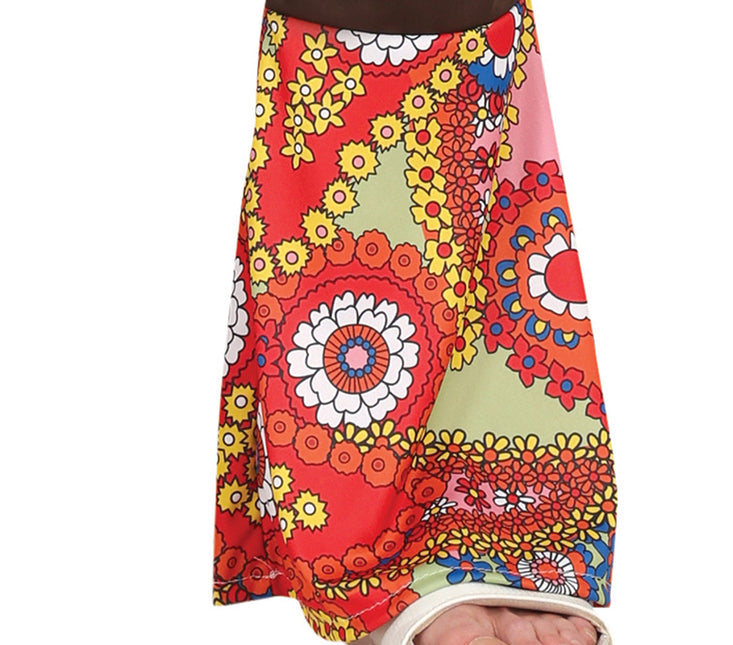 Disfraz Hippie 60S Color Hombre Con Chaleco Marrón