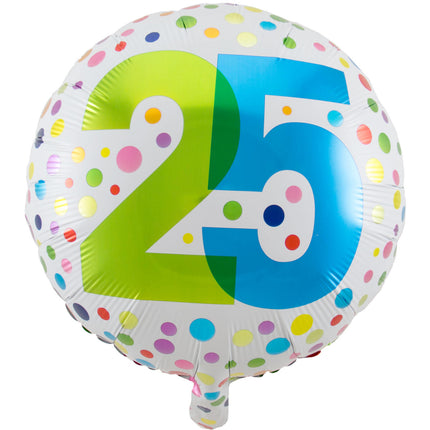 Globo de Helio 25 Años Lunares 45cm vacío