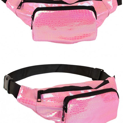 Riñonera Piel de Serpiente Rosa