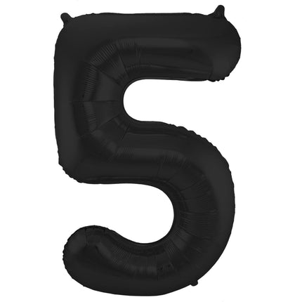 Globo Foil Figura 5 Negro Mate XL 86cm vacío