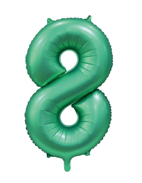 Globo Figura Verde 8 Años Brillo 86cm