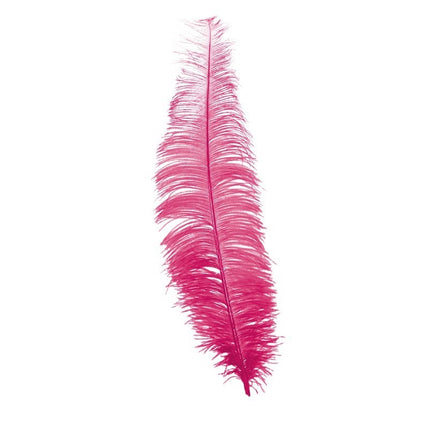 Plumas de avestruz rosa 40cm 12uds.