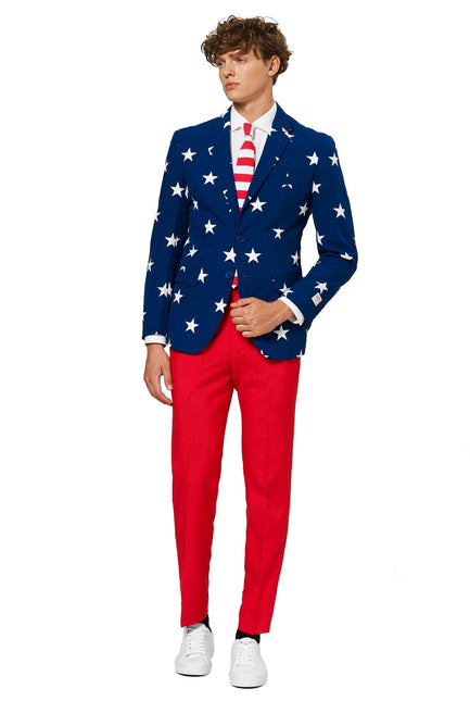 Traje USA Stars Stripes Hombre <tc>OppoSuits</tc>