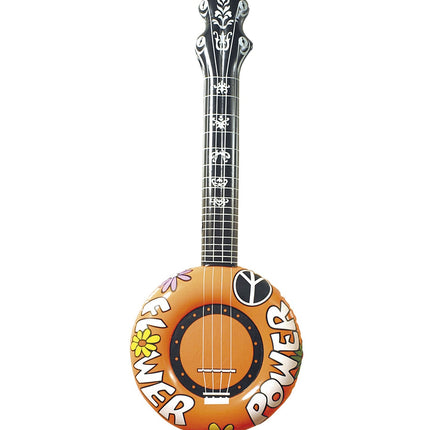 Hippie 60S Banjo Falso Naranja Hinchable 1m
