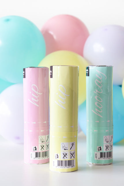Set Cañones Confetti Pastel 15cm 3pcs