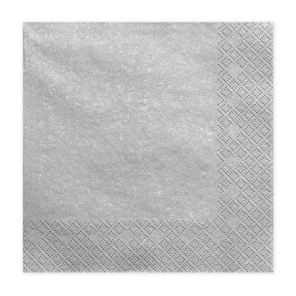 Servilletas plateadas 33cm 20ud