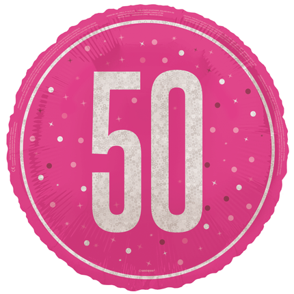 Globo de Helio 50 Años Rosa Vacío 45cm