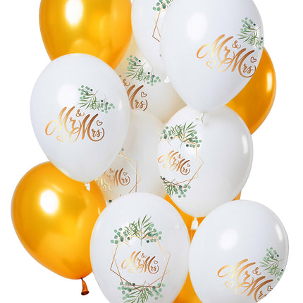 Globos de Boda Mr & Mrs 30cm 12pcs