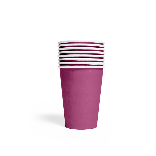 Vasos Morados Papel 210ml 8ud