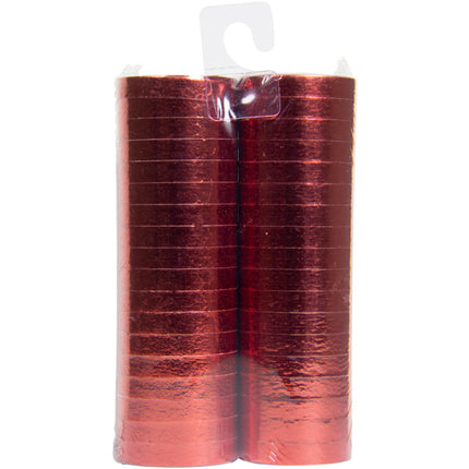 Serpentinas rojas metálicas 4 m 18 anillas 2 uds.