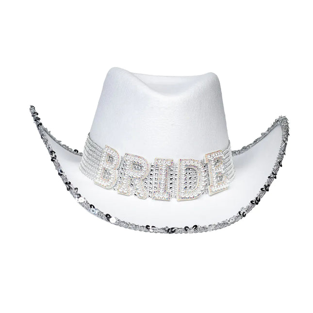 Boda Sombrero Vaquero Novia Purpurina