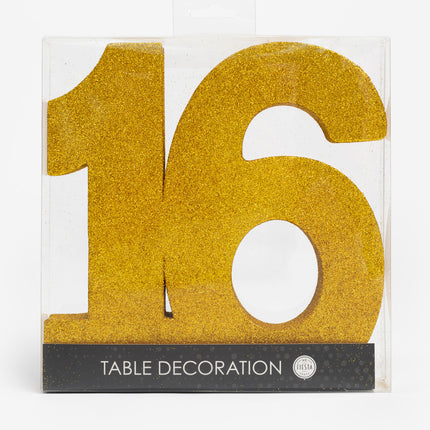 Decoración de Mesa Dorada Figura 16 Purpurina 20,5cm