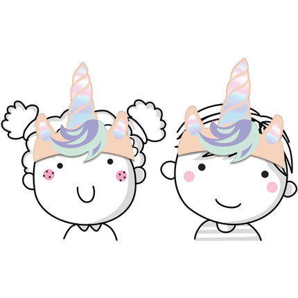 Unicornio Fiesta Sombreros Arco Iris Papel 6pcs