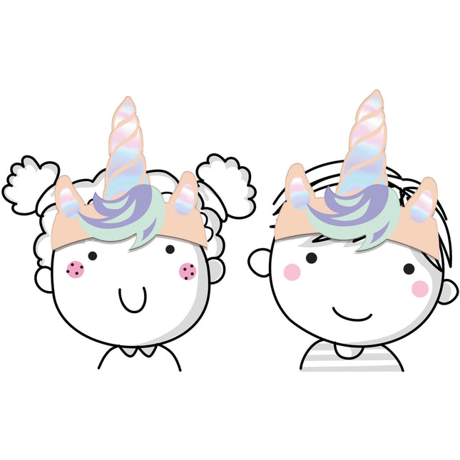 Unicornio Fiesta Sombreros Arco Iris Papel 6pcs