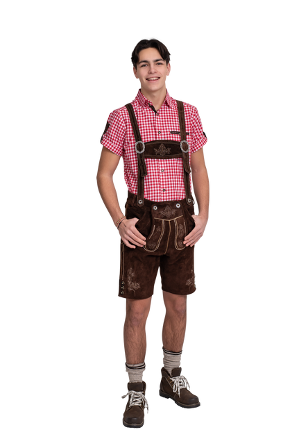 Lederhose Corto Marrón Hombre