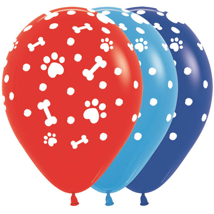 Globos Paw Prints Boy Mix 30cm 25pcs