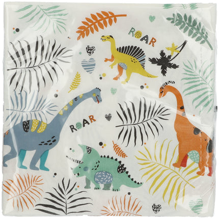 Servilletas Dino de Colores 33cm 20uds.