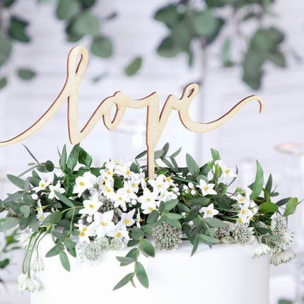 Adorno para tarta Love Wood 16cm