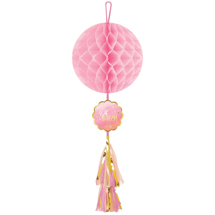 Decoración Colgante Bebé Niña Panal 75cm