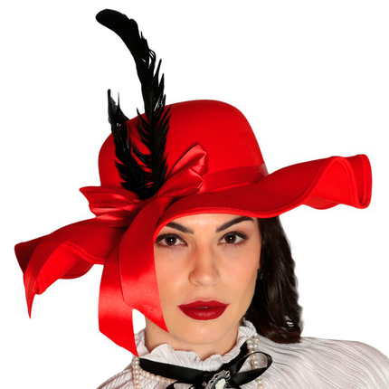 Bombín años 20 Rojo Señoras