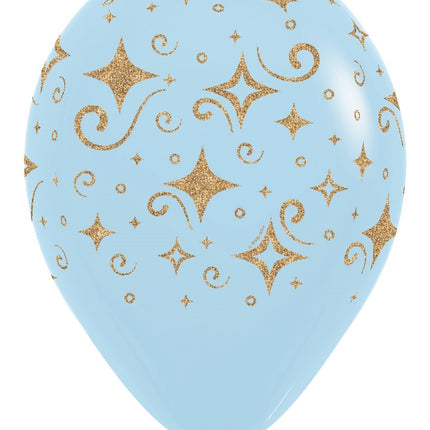 Globos Golden Diamonds Glitter Ink Mix 30cm 25pcs