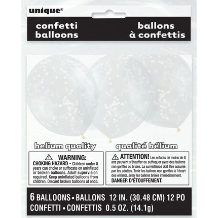 Globos Confeti Blanco 30.5cm 6pcs