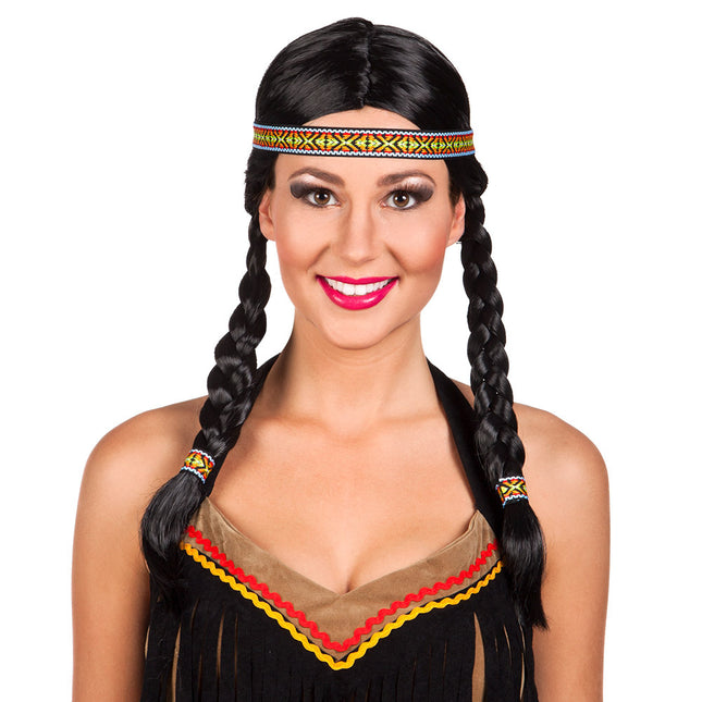 Peluca Negra Kewanee Con Diadema