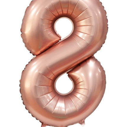 Globo Figura Oro Rosa 8 Años Brillo 86cm