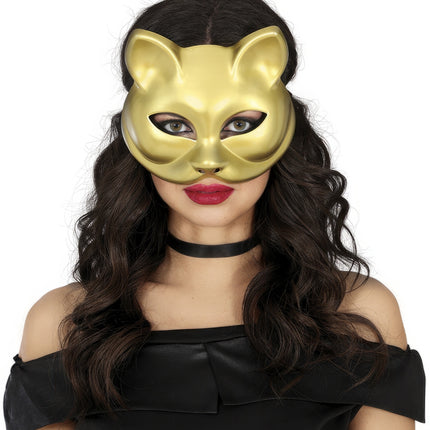 Máscara Ojos de Gato Oro