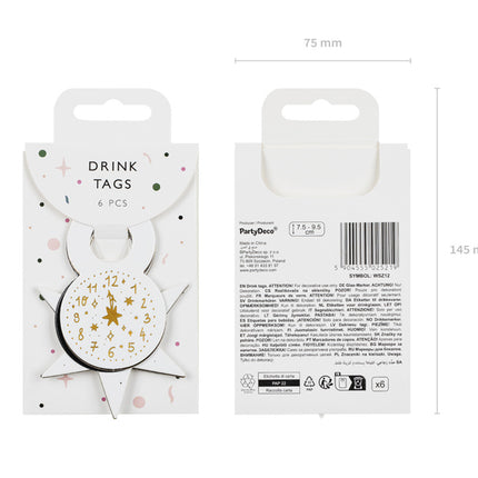 Etiquetas para bebidas de Nochevieja 6uds.