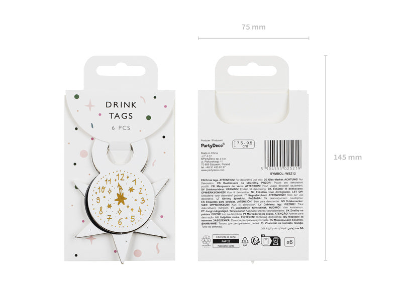 Etiquetas para bebidas de Nochevieja 6uds.