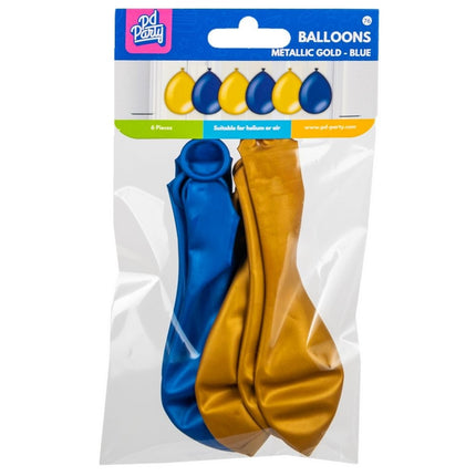 Globos Azul Oro Metálicos 30cm 6pcs
