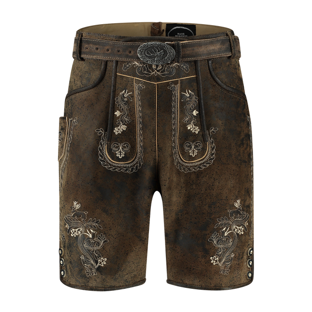 Lederhose Marrón Hombre Corto Vintage