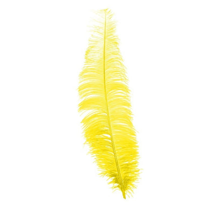 Plumas de avestruz amarillas 40cm 12uds.