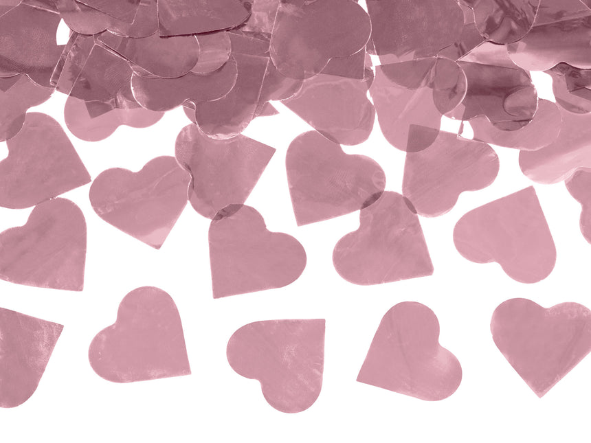 Cañón Confetti Corazones Oro Rosa 60cm