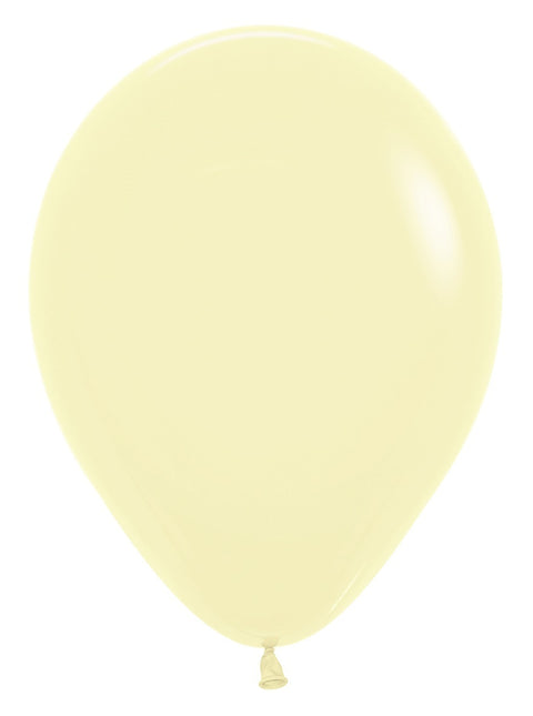 Globos Amarillo Mate Pastel 30cm 50pcs