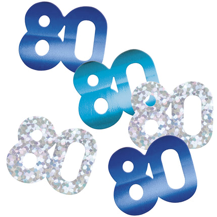80 Años Bolsa Confetti Azul 14gr