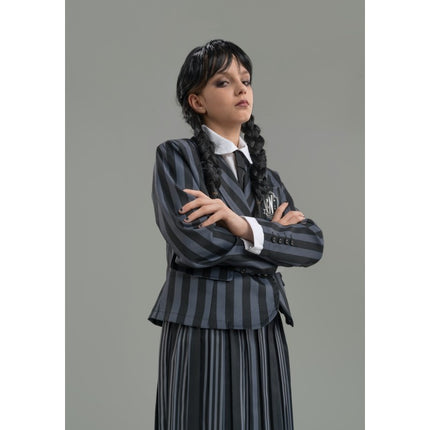 Disfraz Miércoles Uniforme Escolar Negro/Gris Niño